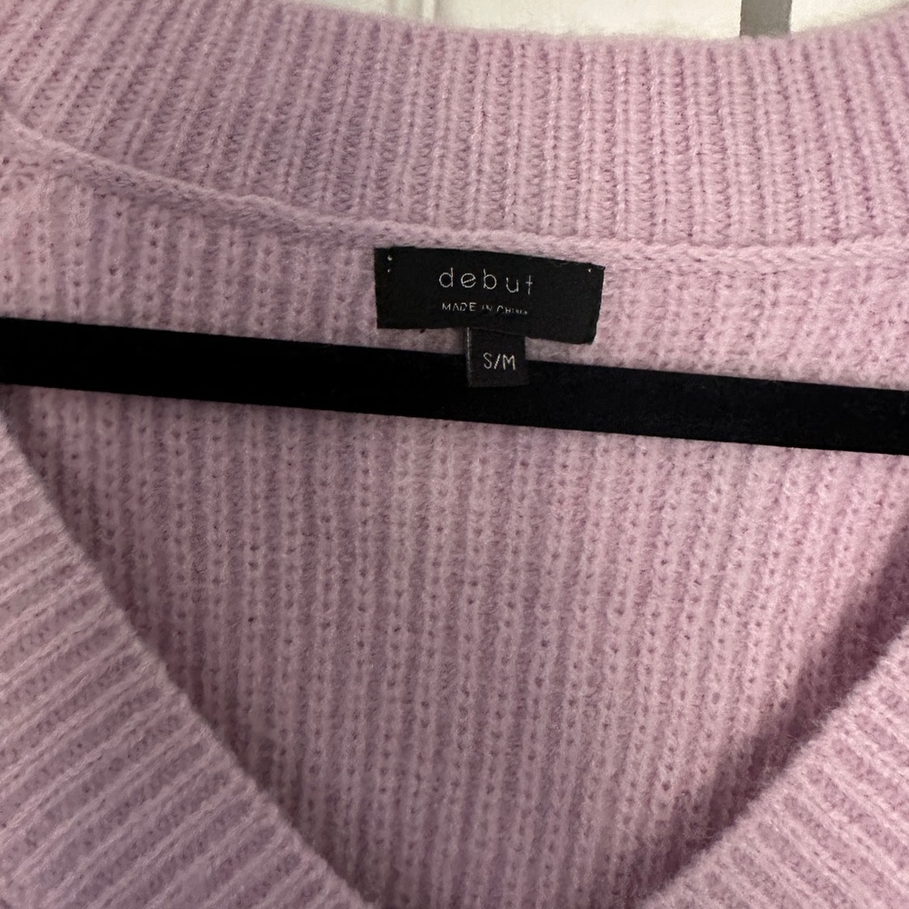 Purple Cropped Knitted Sweater - Picture 3 of 3